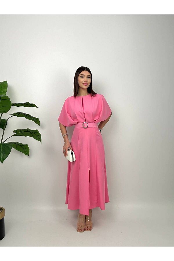 GİZONLY-Belt Detailed Dress 1