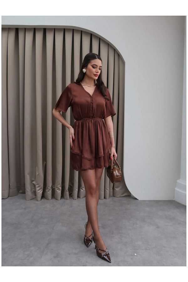 ESRAHELVACI-Guipure Detailed Chiffon Dress 1