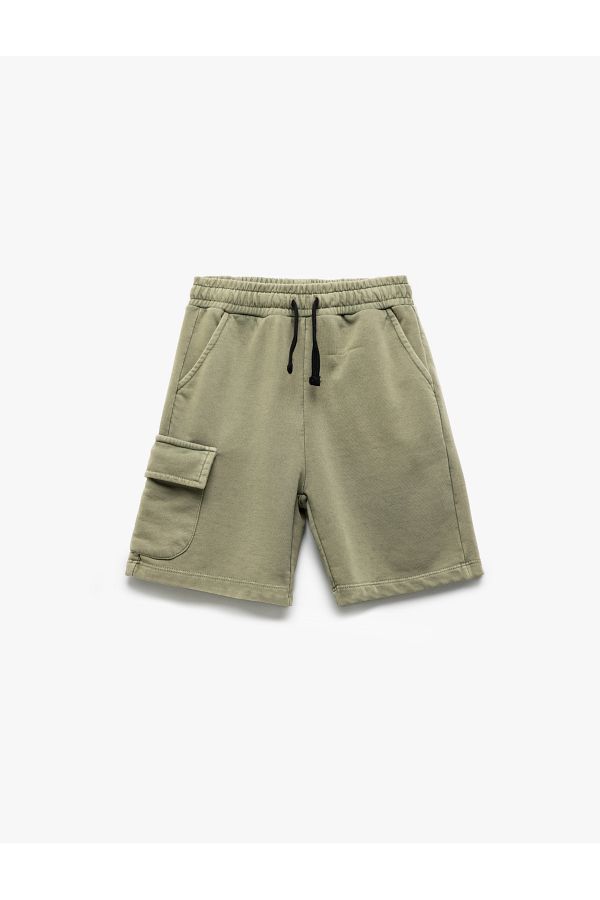 Koton-Cotton Flap Pocket Detailed Elastic Waist Shorts 1