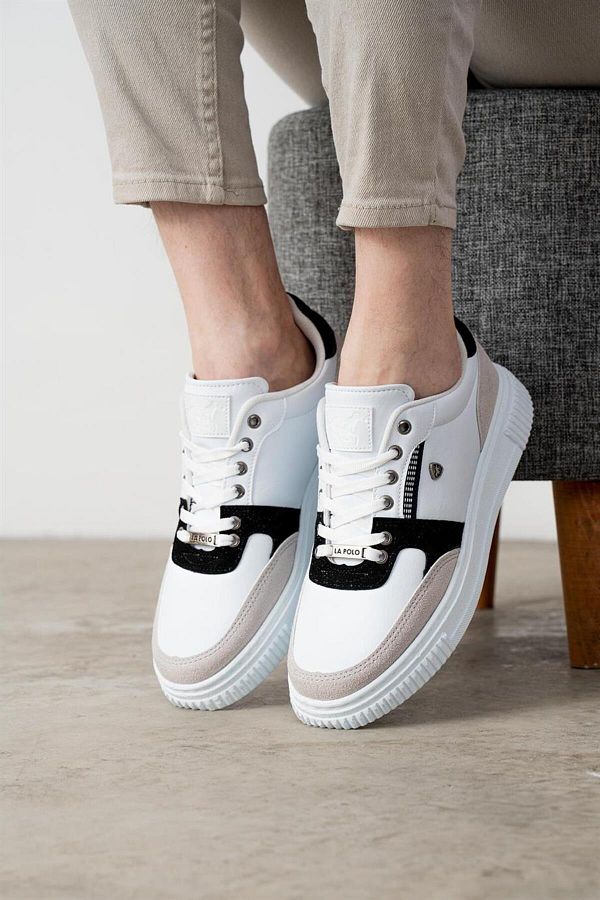 L.A Polo-305 Weiß Eis Schwarz Farbe Weiße Sohle männer Casual Schuhe 1