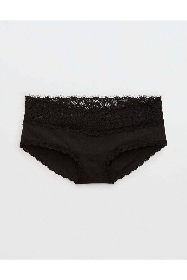 AMERICAN EAGLE-Aerie Cotton Eyelash Lace Boybrief Underwear 1
