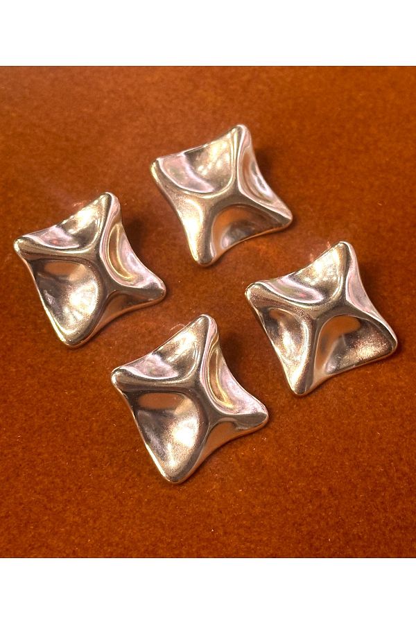 ODDA TASARIM ATÖLYESİ-Z.A.R.A Gold Color Large Button Set - Square Design, 2.3cm 1