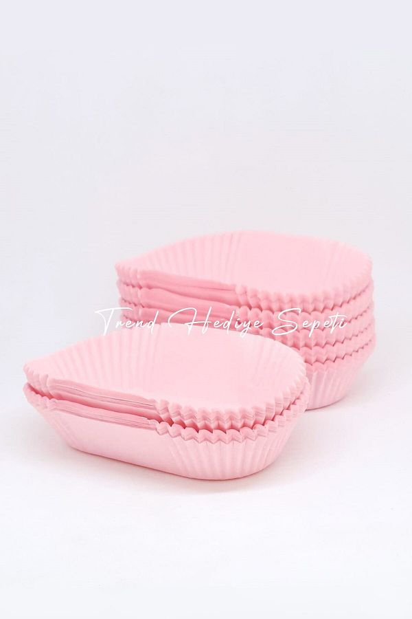 Trend Hediye Sepeti-Takribi 200 Pieces Large Size Pink Inserts Paper 8.5X4 Cm, Diamond Presentation, Muffin Cake Mold 1
