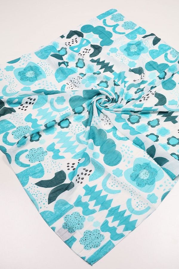 Modakaşmir-Patterned Bamboo Scarf - Pattern-01 - Color-10 1