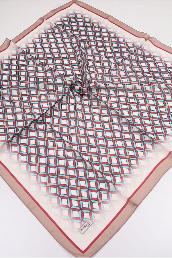 PİRAMİT-Pyramid Patterned Digital Soft Scarf - Pattern-22 - Color-06 1