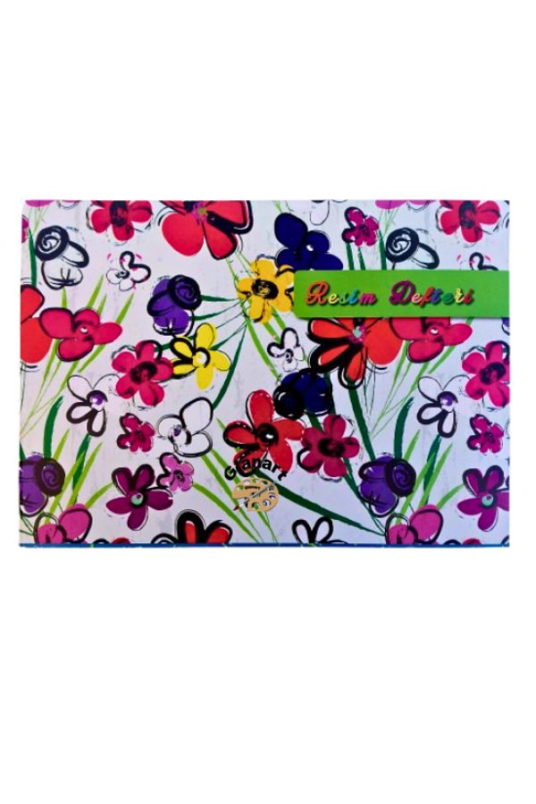 Glanart-60 Sheets Drawing Notebook Medium Size 21X29,5 cm with Velcro on the Edge 1 Pcs 1