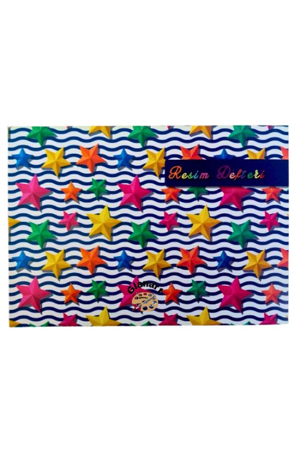 Glanart-60 Sheets Drawing Notebook Medium Size 21X29,5 cm with Velcro on the Edge 1 Pcs 1