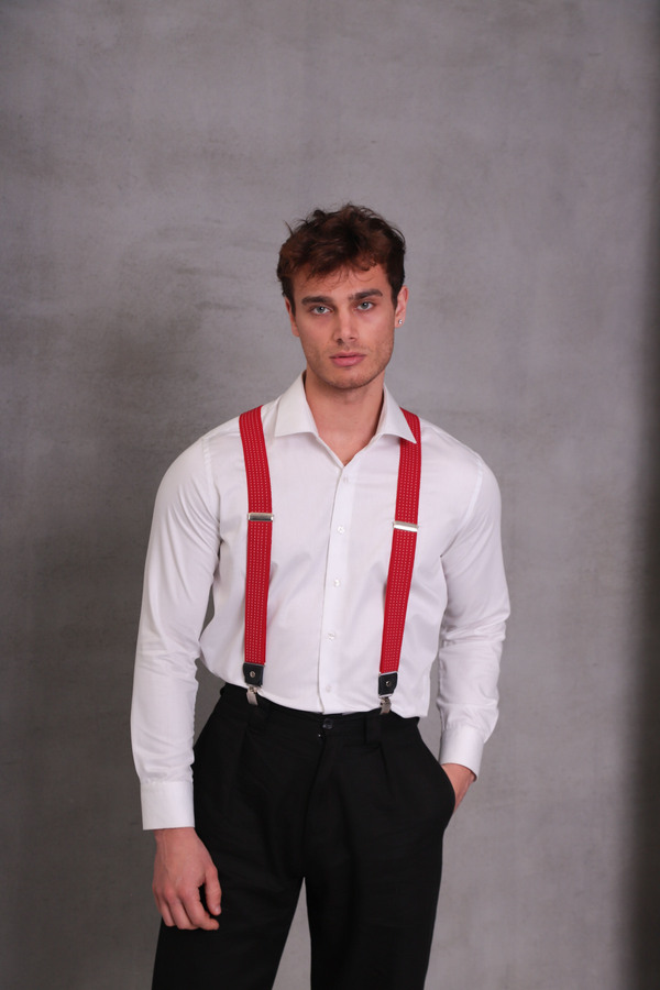 SuspenderS-Red Polka Dot Men's Trouser Suspenders 1