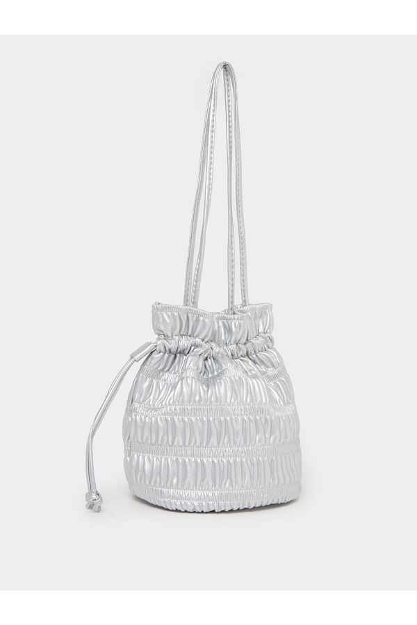 Styli-Textured Drawstring Bucket Bag 1