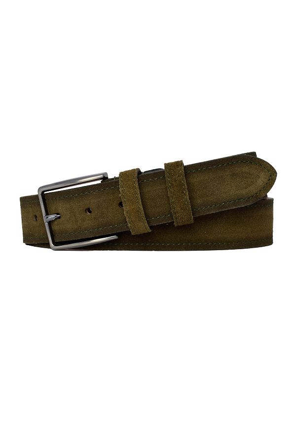 GoDeri-100% Haqqi Leather Military Green Milk Belt and Jeans, Canvas Matching Fashion Green 1