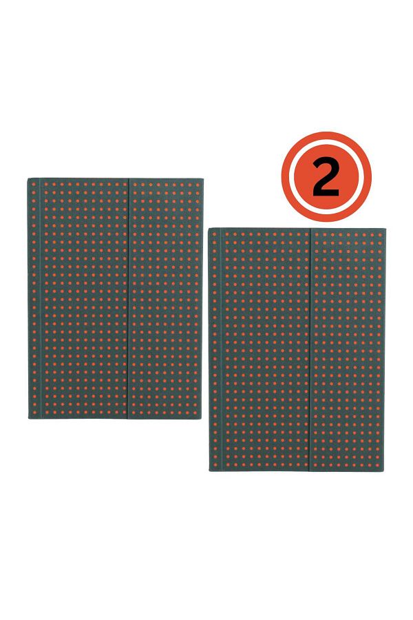 Paper-Oh-Circulo Grey on Orange A7 Unlined No Closure 128 Pages 100gsm Notebook (Pack of 2) 1