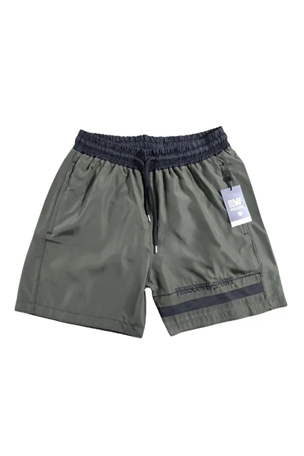 VERSCOVE-Swim Shorts Large Size Micro Fabric Zip Pockets Lining Mesh Pool Shorts 1