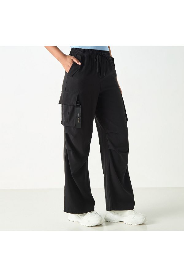 SP Characters-Donald Duck Print Wide Leg Pants With Drawstring Closure And Pockets 1