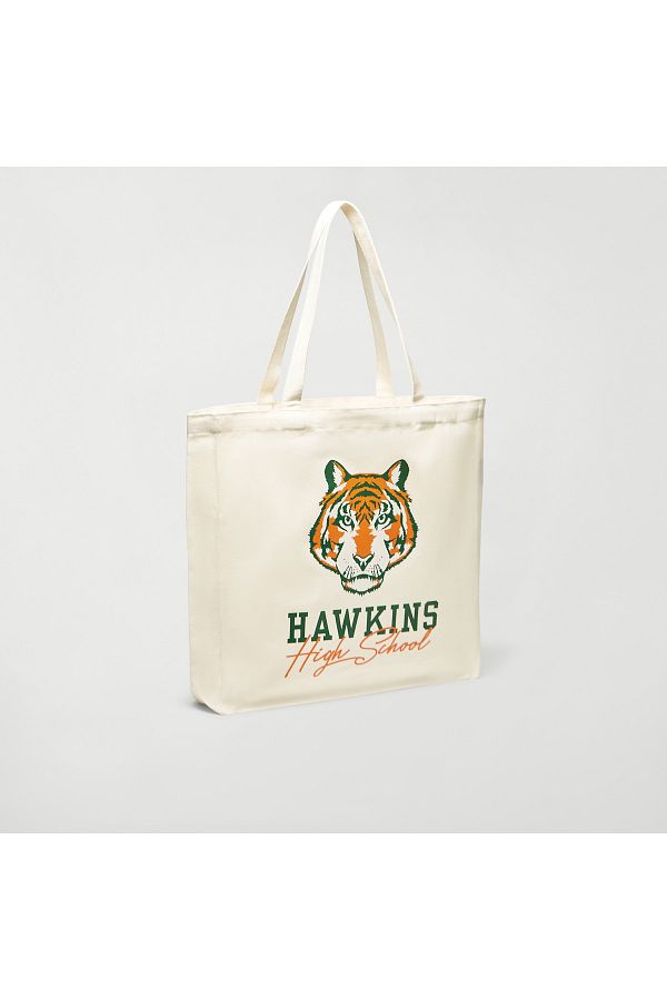 SP Characters-Stranger Things Print Shopper Bag With Double Handle 1