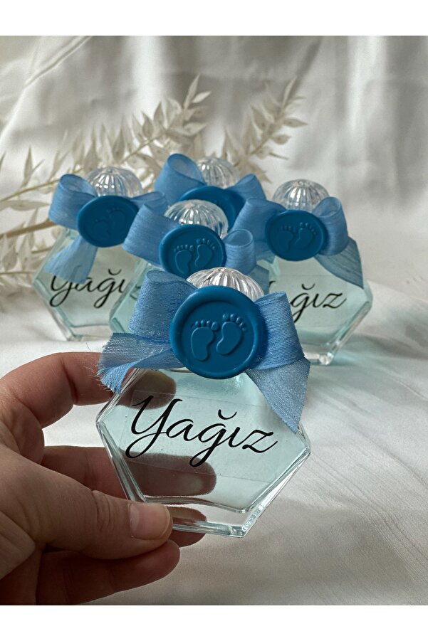 Ebrar Atelier Bebek Hediyelik Cam Kolonya Şişesi Doğum Hediyeliği (10 ADET)