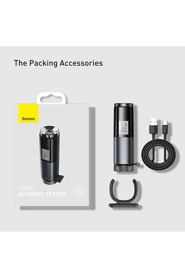 Baseus-Black Led Display Automatic Alcohol Tester Professional Breath Alcohol Tester Rechargeable Br 1