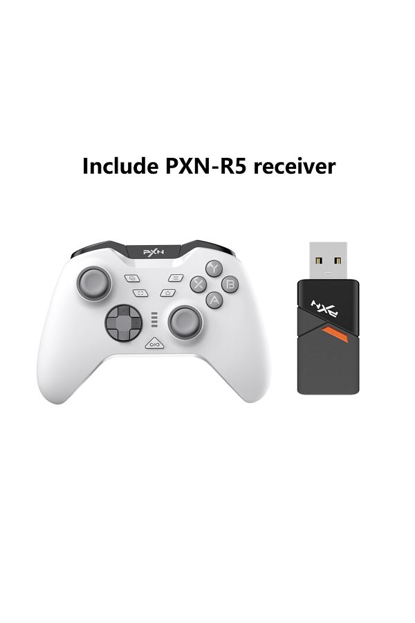 Choice-White with receiver PXN P5 Bluetooth Gamepad 1000Hz Hall Trigger Rocker Tri-Mode Long Battery Life E 1