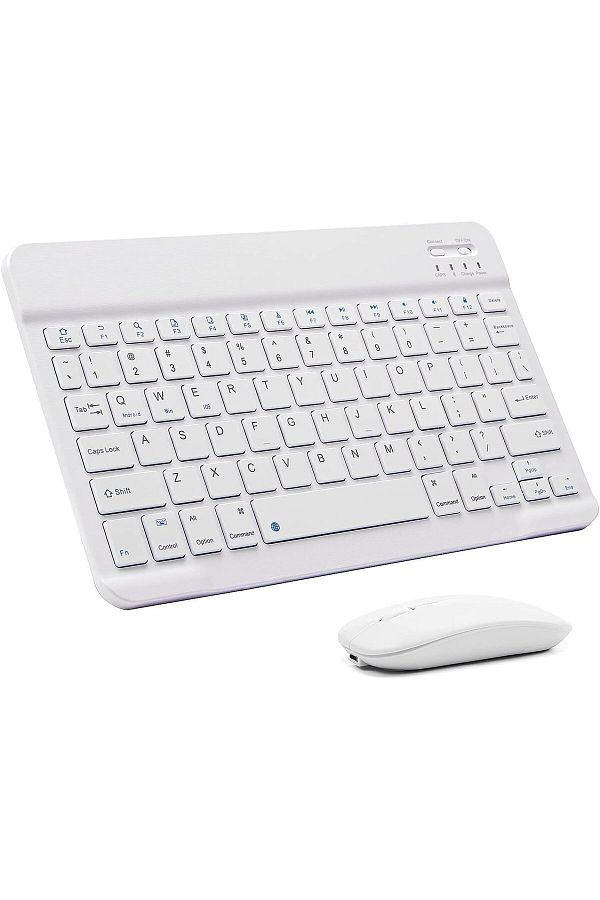 COOYA-White Bluetooth Keyboard and Mouse Combo,180g,25 x 15 x 0.6 cm,Suitable for IOS Android Windows 1