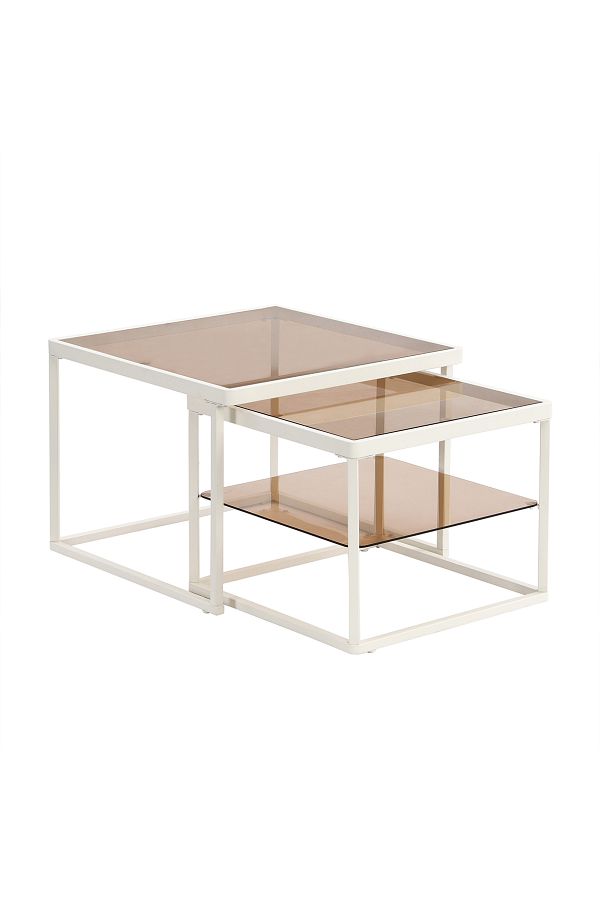 sharpdo-Modern Nested Coffee Table Set with High-low Combination Design 1
