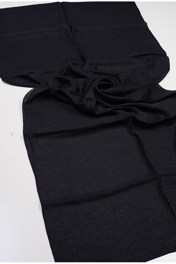SAPPHIRE-Self Patterned Viscose Shawl - Pattern-02 - Black 1