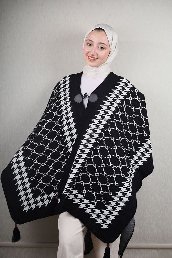 BAYSEM-Knitwear Poncho - Pattern-06 - Color-03 1