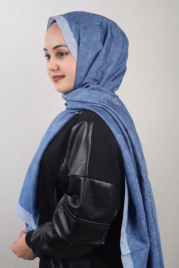 PİRAMİT-Pyramid Monogram Flush Shawl - Pattern-01 - Color-04 1