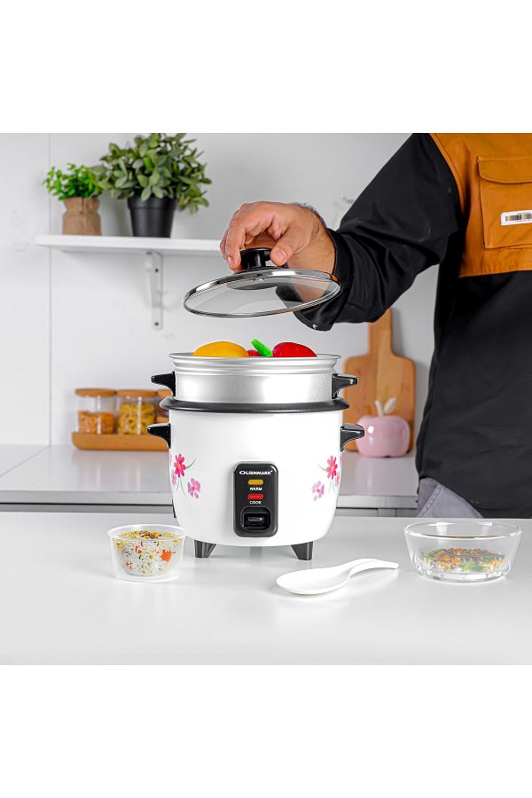 Olsenmark-3 In 1 Electric Rice Cooker 0.6l Keep Warm Function Multifunction Steamer 1