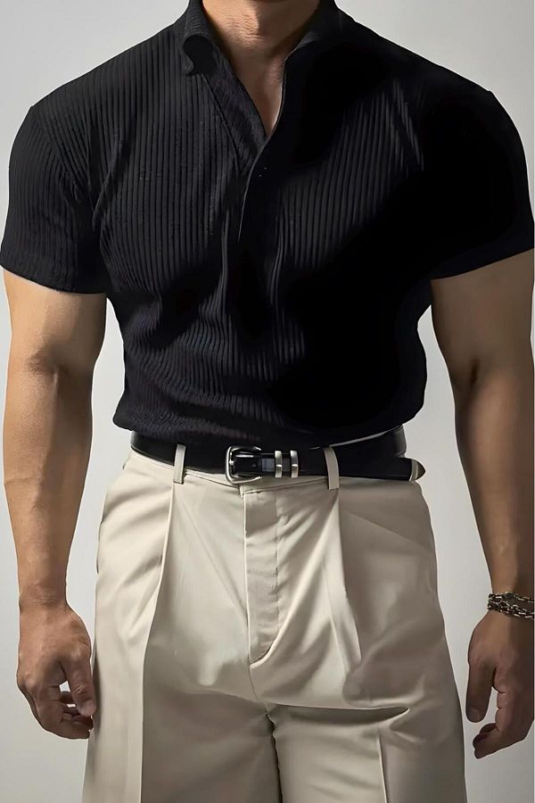Oksit-Tricou pentru bărbați Jabbel Old Money Deep V-Neck 1