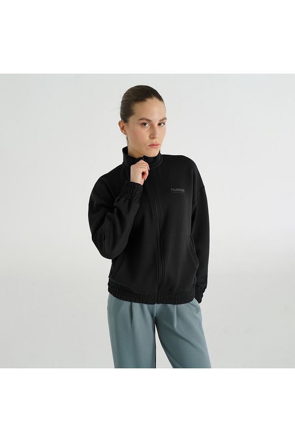 hummel-Jachetă neagră pentru femei Sabrina cu guler vertical 1