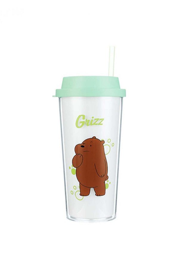 Miniso-Bottle with straw - 550 ml from the three bears - Grizzly 1