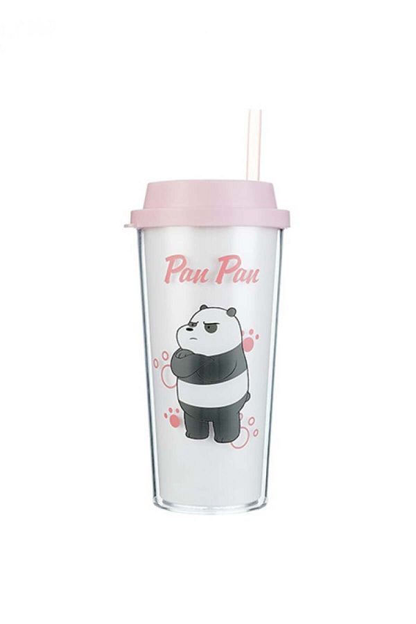 Miniso-Bottle with straw - 550 ml from the three bears - Panda 1