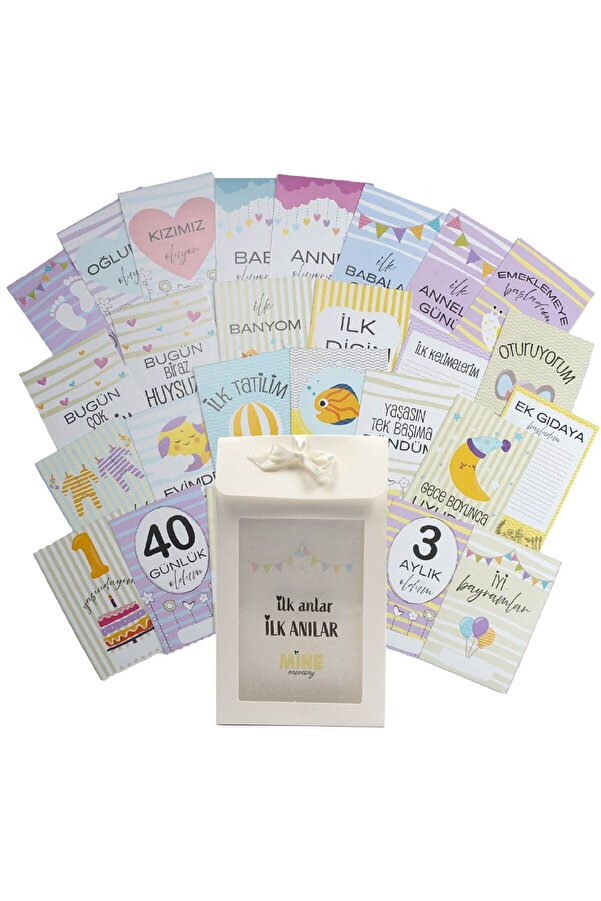 Mifold Mine Memory Bebek - Hamile Fotoğraf Anı Hatıra Kartı Seti 40 Adet - Hediyelik (ÇİÇEKLER)
