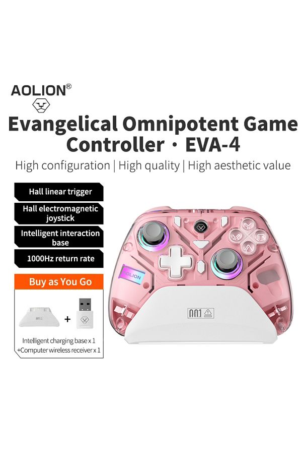 Choice-Pink Aolion K10 For Switch 2 Gaming Controller With Charging Dock Rgb Wireless Gamepad Hall Joystick 1