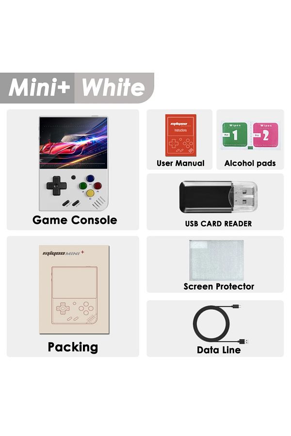 MIYOO-64G(15K Games) White MIYOO Mini Plus Portable Retro Handheld Game Console V2 Mini+ IPS Screen Classi 1