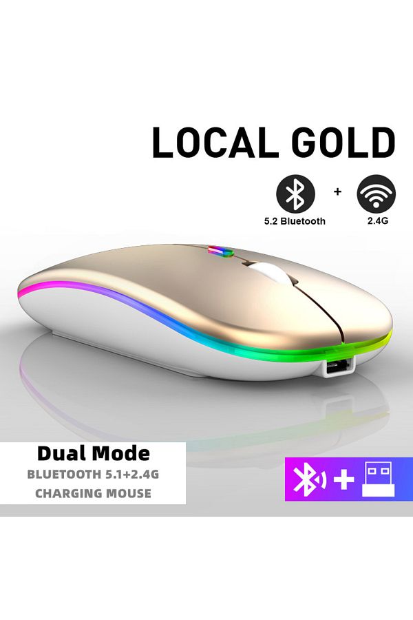 Choice-Dual Mode Wireless Tablet Phone Computer Bluetooth Wireless Mouse Rechargeable RGB Backlight Mice fo 1