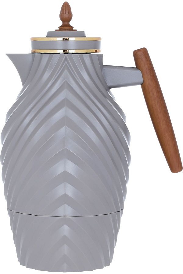 Alsaif Gallery-Noora Al Saif Gallery thermos, 1 liter, wooden handle - cappuccino 1