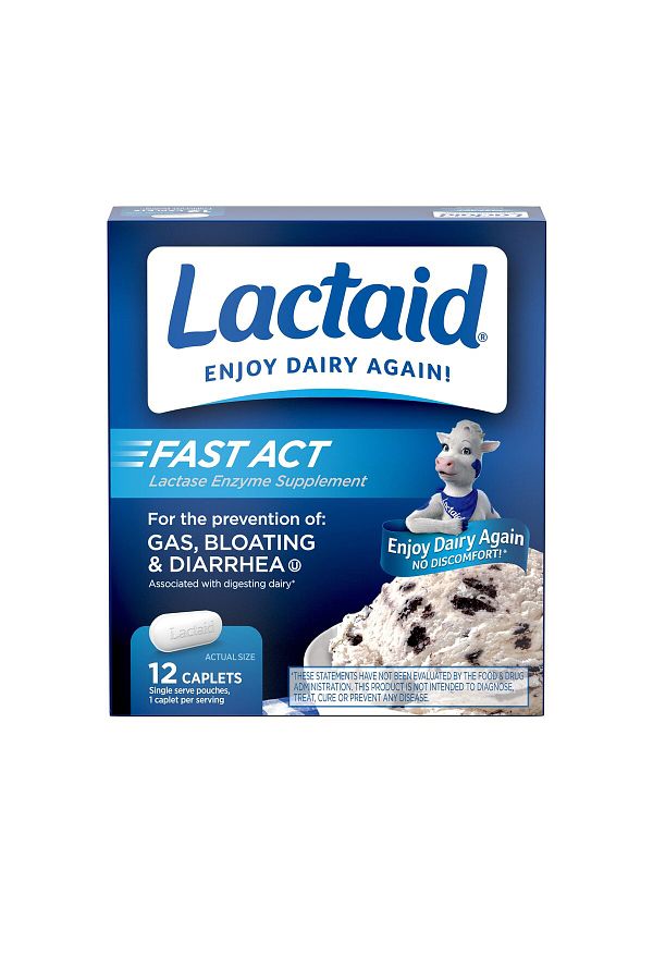 Lactaid-Fast Act Lactose Intolerance Relief Caplets with Lactase Enzyme, 12 Travel Packs of 1-ct. 1
