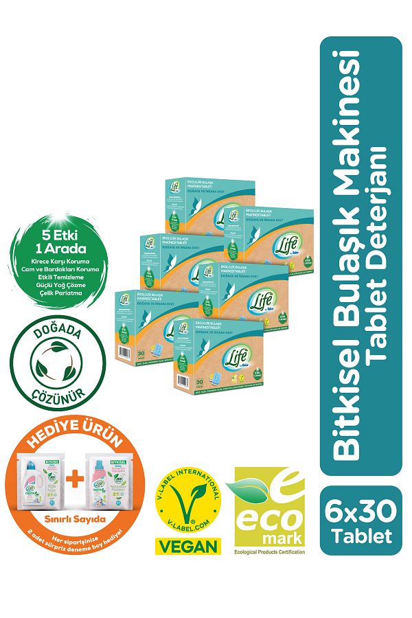 Life by Fakir-Ecological Vegan Dishwasher Detergent 30 Pieces 1