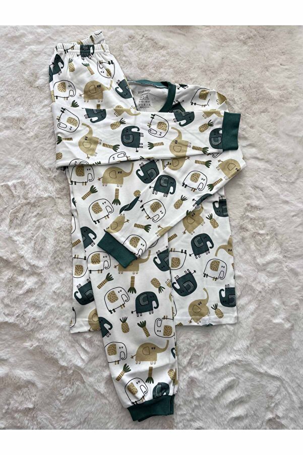 Seçkin Baby Yeşil Fil Desenli Pijama Takımı