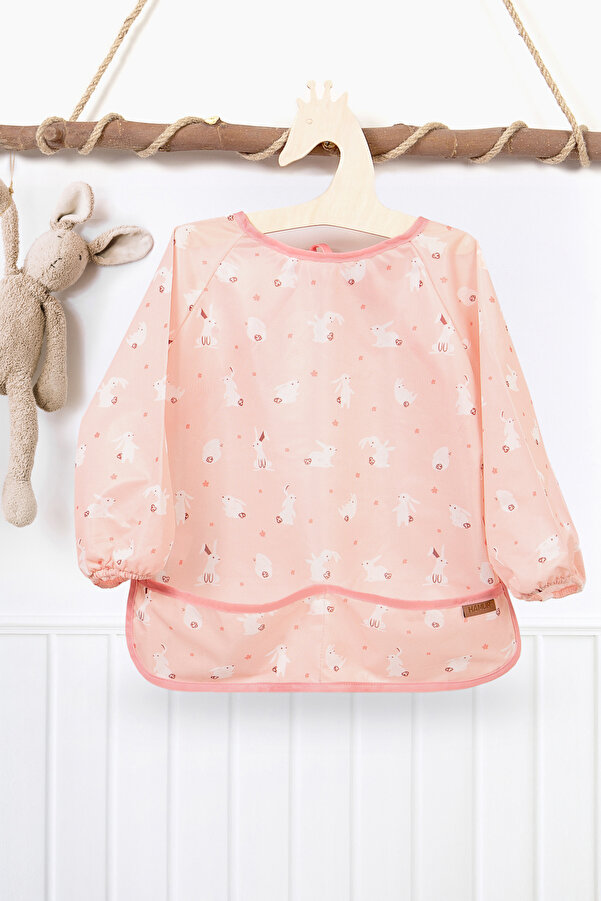 HAMUR Proof Uzun Kollu 2-4 Yaş Sıvı Geçirmez Etkinlik Mama Aktivite Anaokul Kreş Bebek Çocuk Önlüğü Pastel