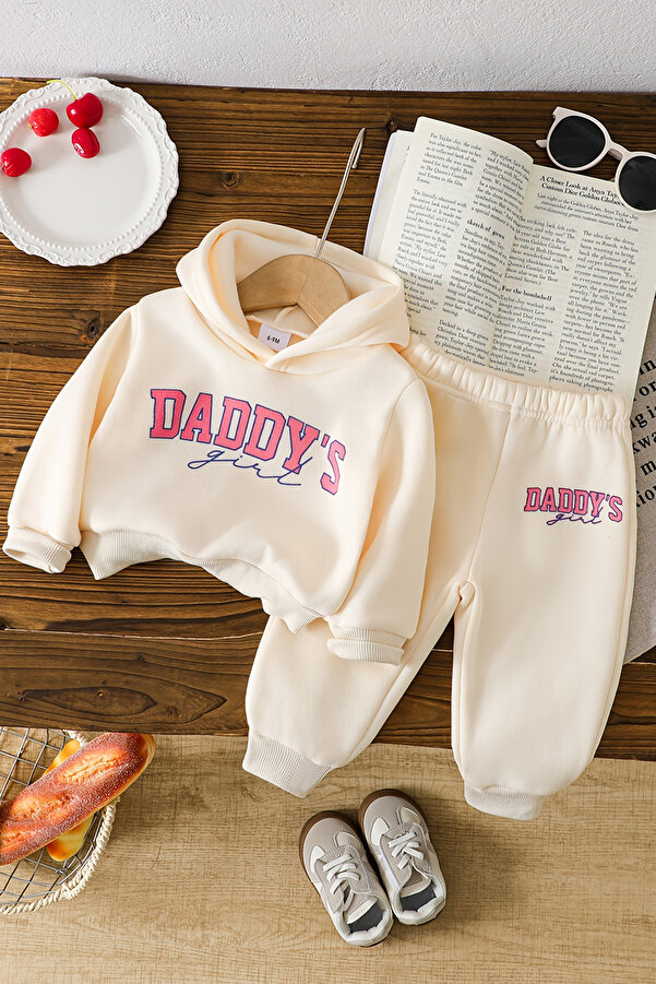 ADABEBEK Premium Daddy's Girl Baskılı Alt Üst Bebek Takımı 23436