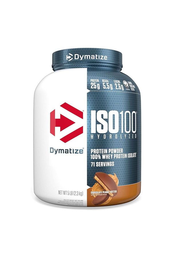 Dymatize-ISO 100 Hydrolyzed whey protein isolate, Chocolate Peanut Butter, 5 LB 1