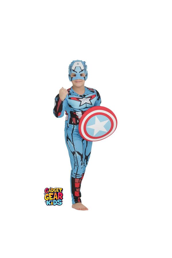 Gadget Gear-Captain America Children's Costume – Model with Shield and Muscle 1