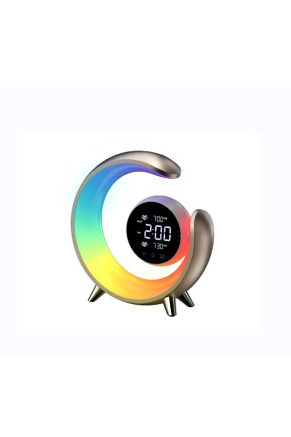 sharpdo-Home RGB Bedside Lamp Ambient Light with Dual Alarm Clock and Dual Wake-Up Touch Function 20W 1
