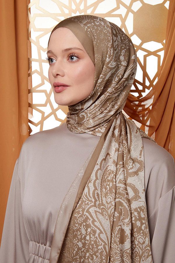 Levidor-Mink Leaf Pattern Indian Silk Shawl 1