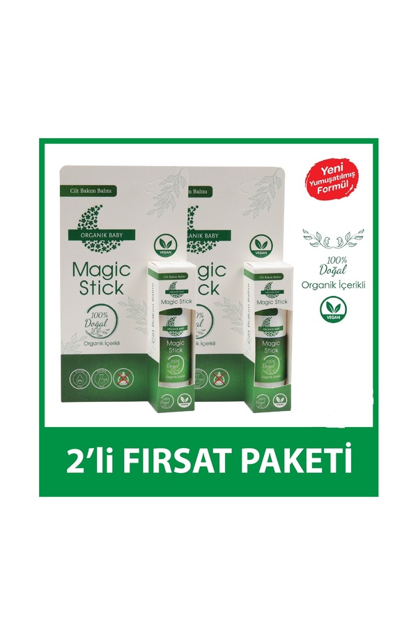 Organik Baby Anlık Yatıştırıcı Magic Doğal Stick Vegan 2 Adet