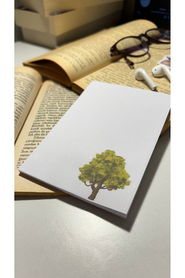 Handeto Kraft-Tree Themed Memo Pad Notepad Check Pluck Notebook, Glue Memo Pad, A6 Notebook, Unlined Notebook 1