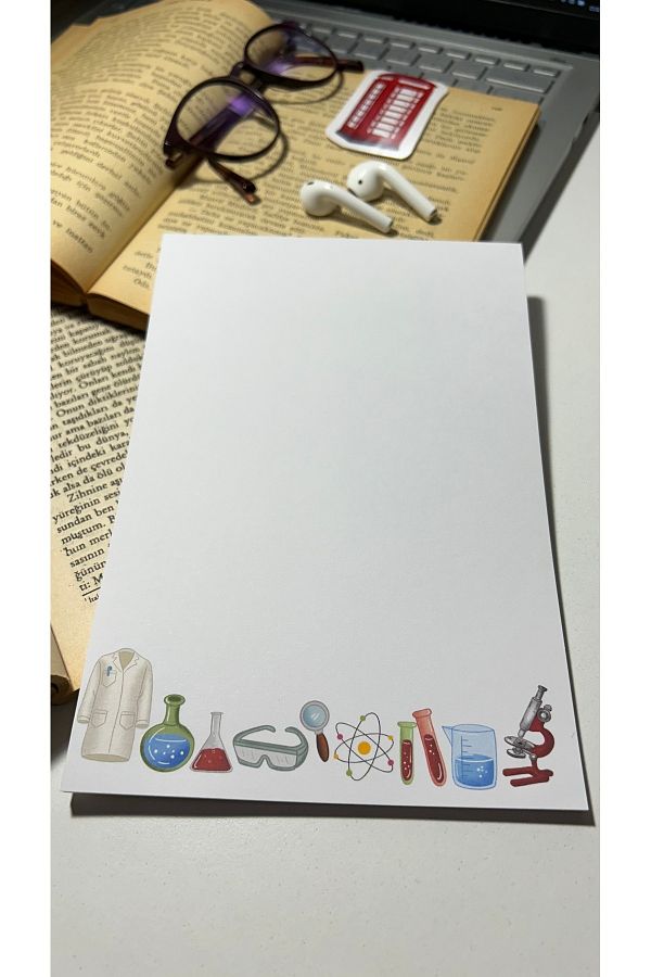 Handeto Kraft-Chemistry Themed Notepad Pull Pull Notebook, Glue Memo Pad, A5 Notebook, Unlined Notebook 1