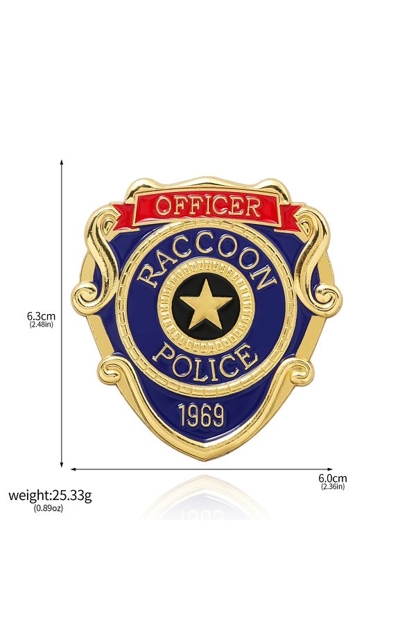 Choice-X00568 Game Movie Raccoon Police Department Resident Evil Badge Enamel Police Five Star Pin Brooch J 1