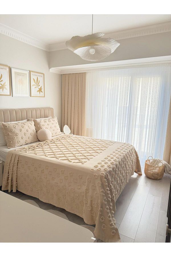Tly Home Textiles-Palace Model 4 - Mink, Double Bedspread 1